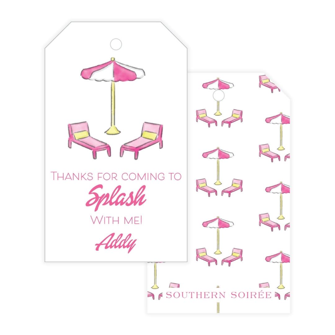 Dreamhouse Pool Party Favor Tag