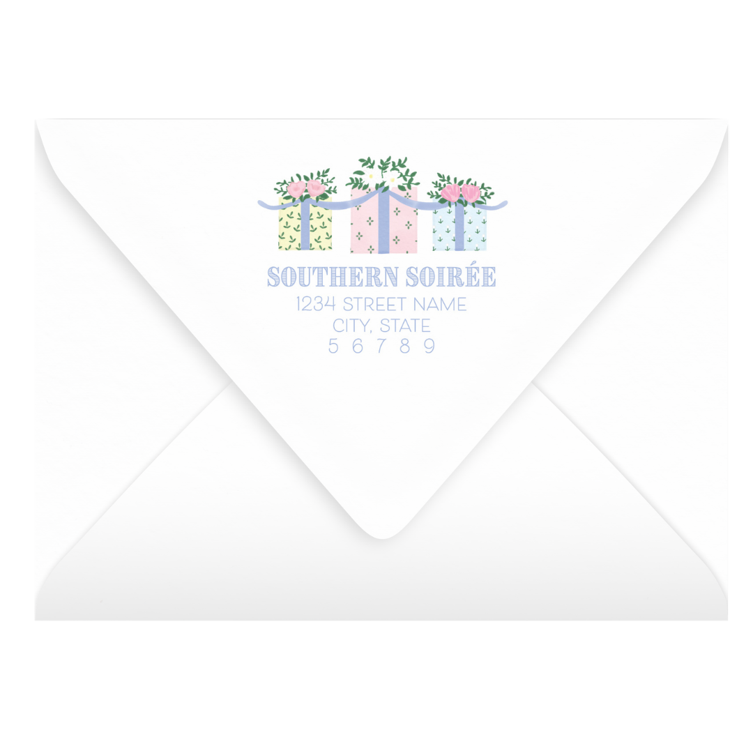Floral Gift Scallop Invitation