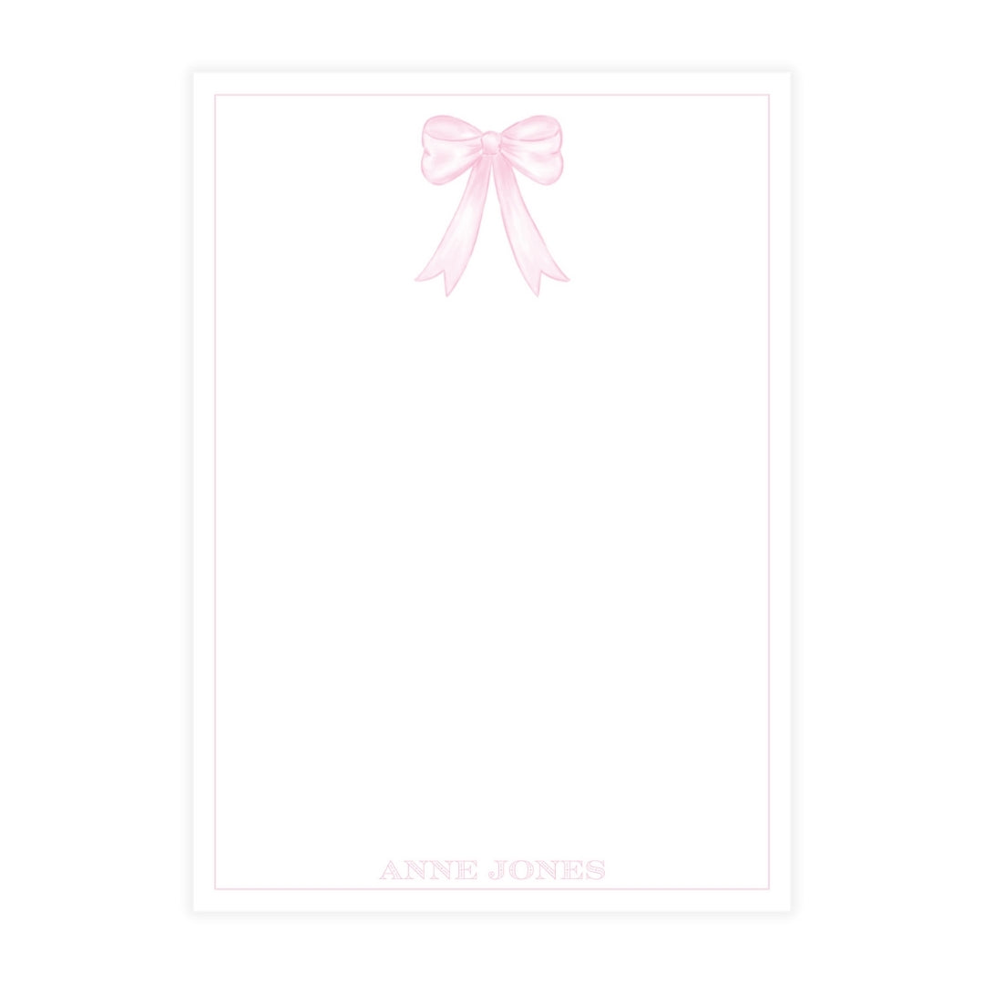 Pink Bow Notepad