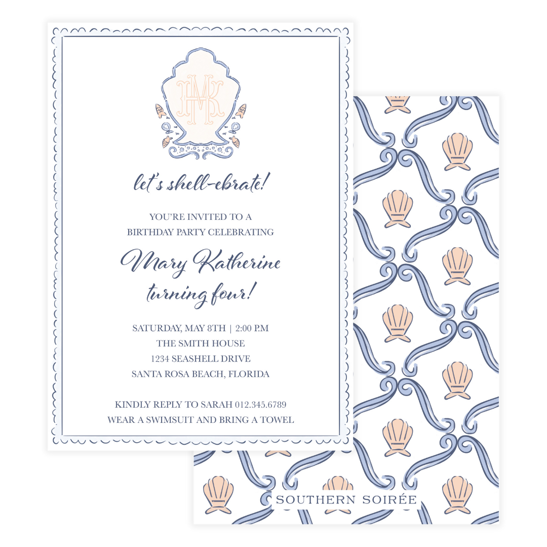 Sea Soirée Crest Invitation