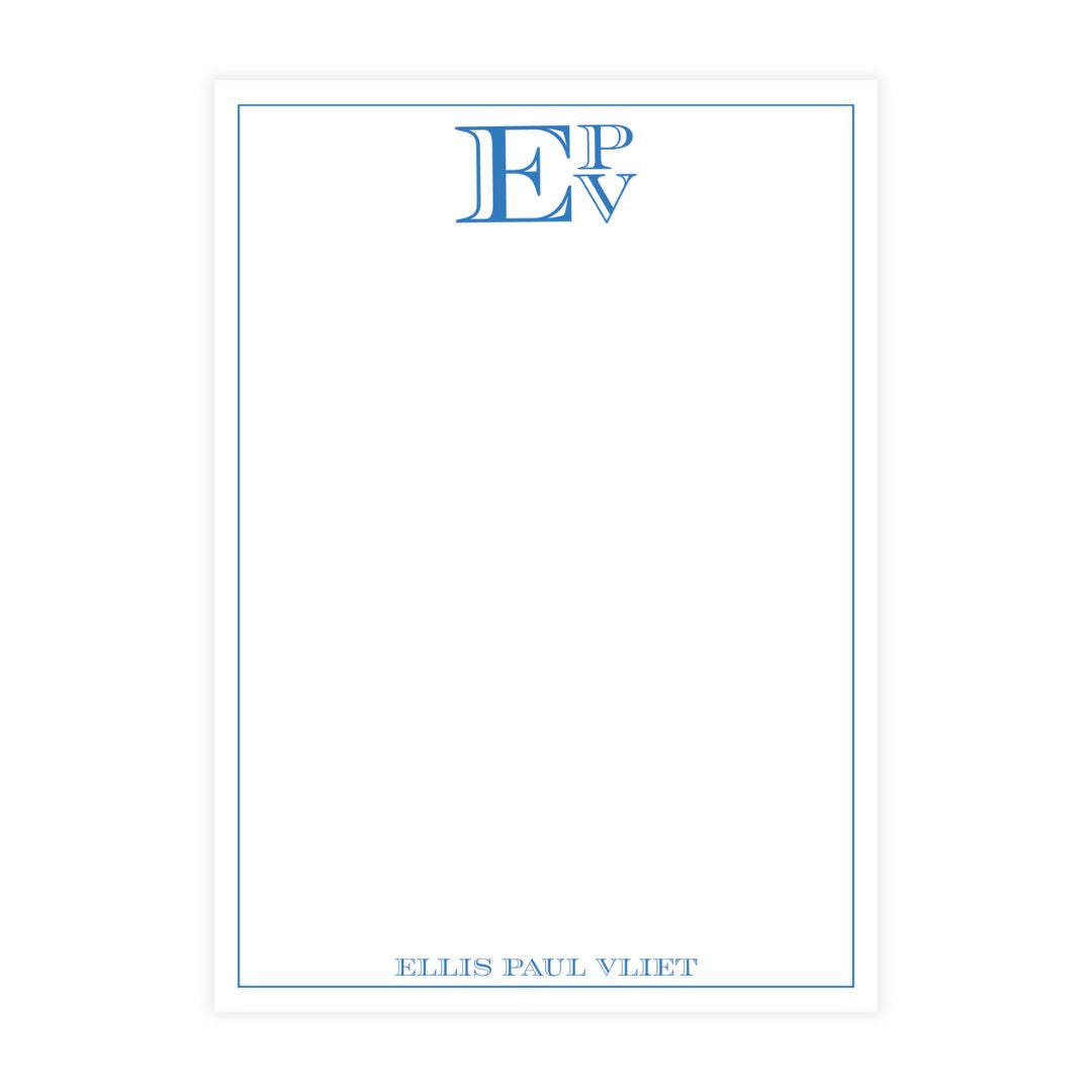 Engraved Stacked Monogram Notepad