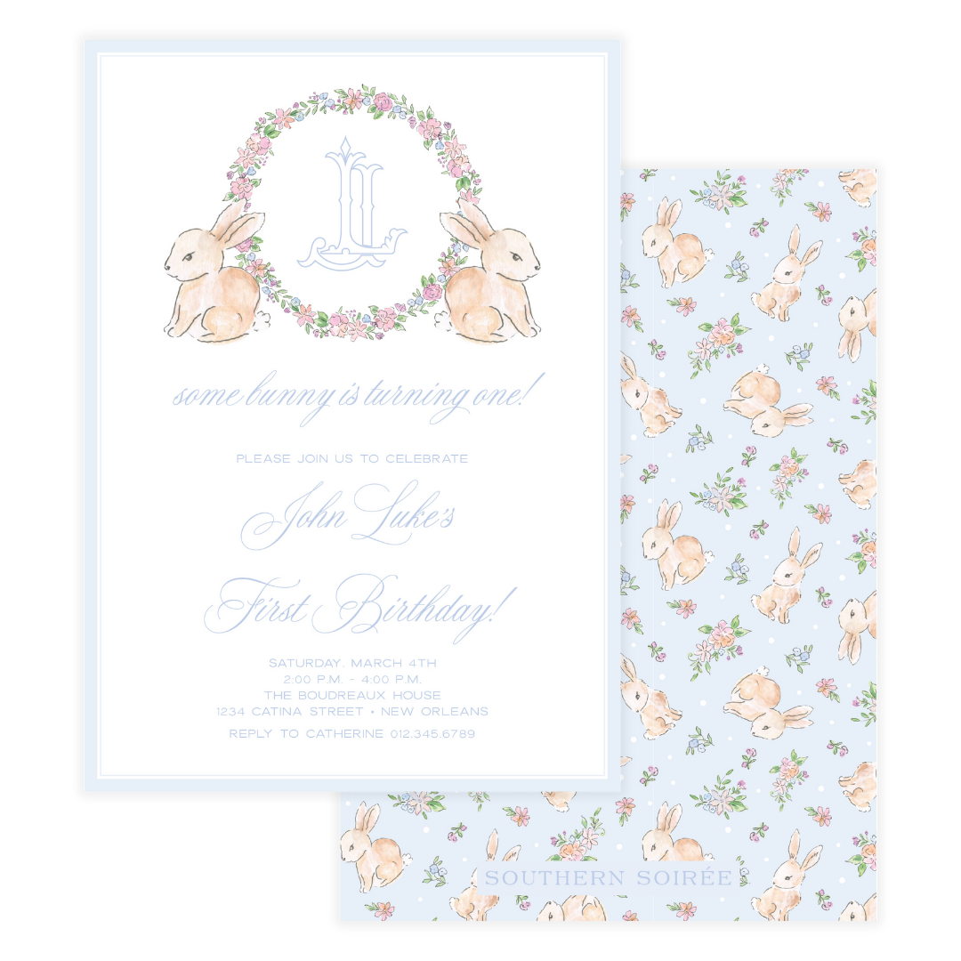 Spring has Sprung Blue Invitation