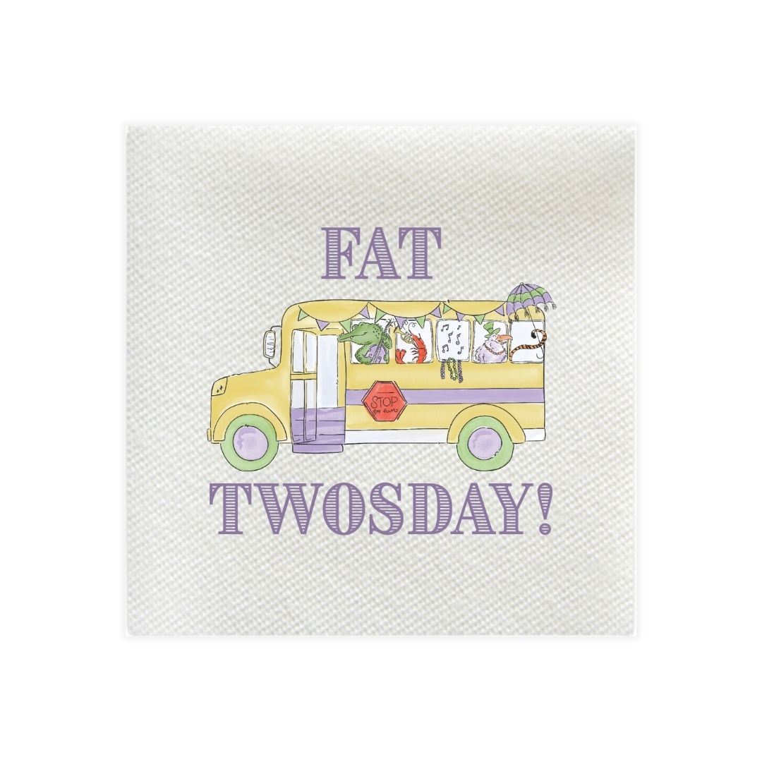 Fat TWOsday Mardi Gras Bus Napkins