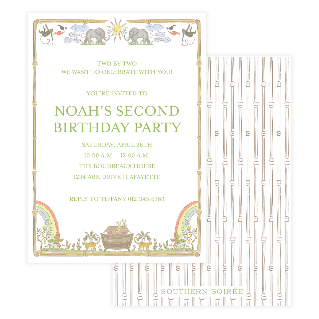 Noah's Ark Invitation