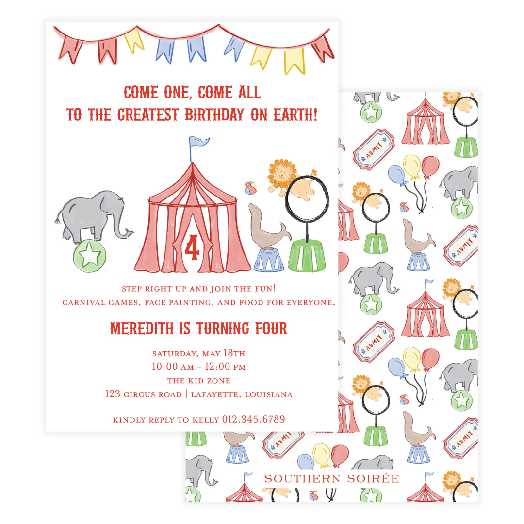 Classic Circus Invitation