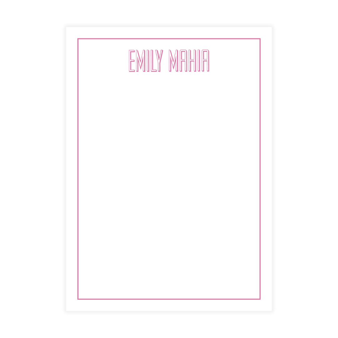 Pink Frame Name Notepad