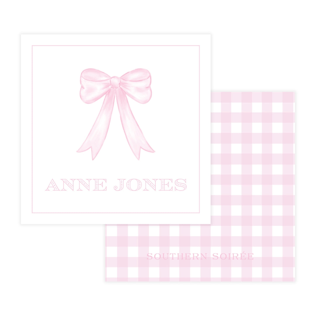 Pink Bow Square Enclosure Card