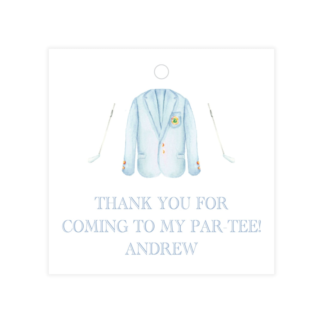Masters Blue & Green Square Favor Tag