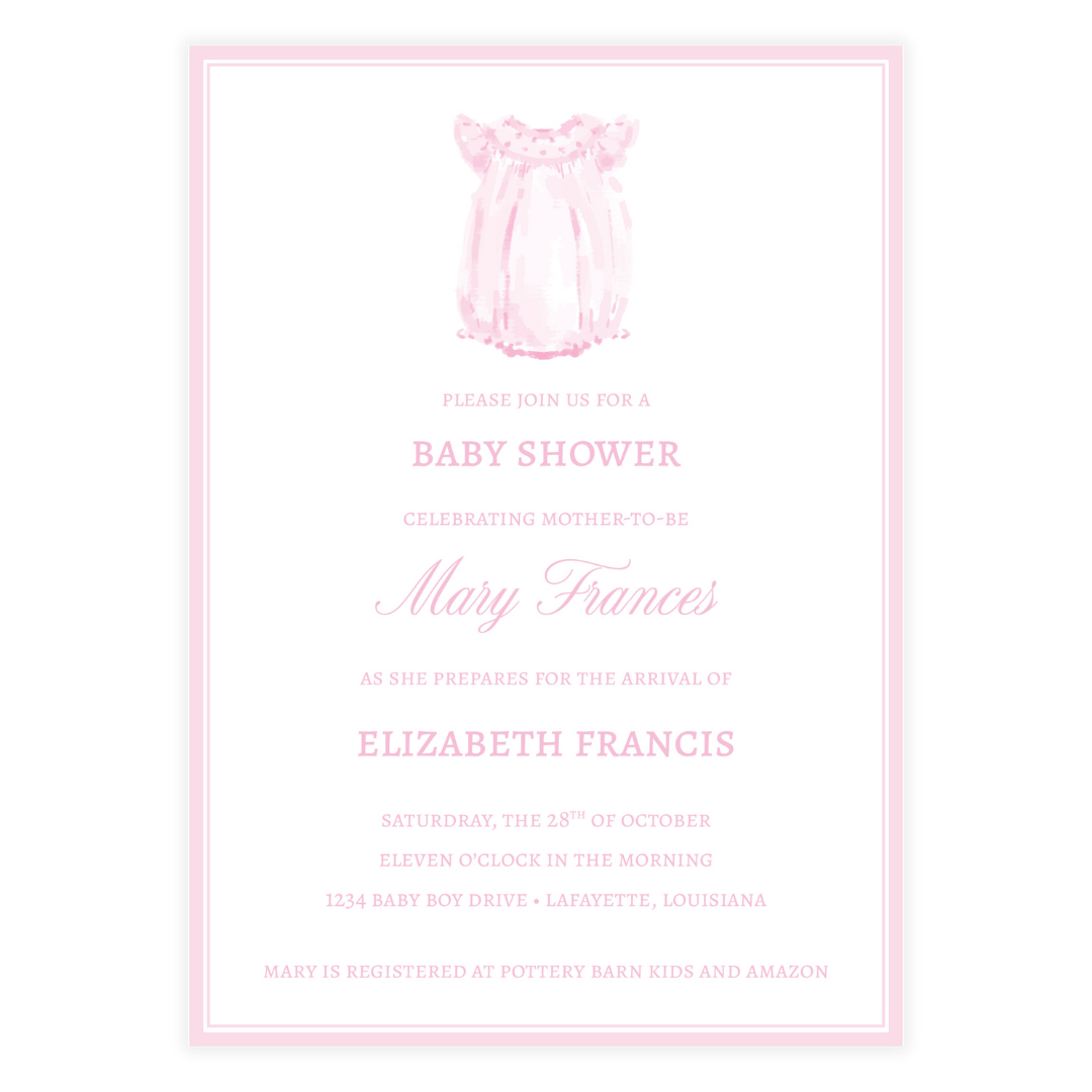 Heirloom Baby Pink Invitation