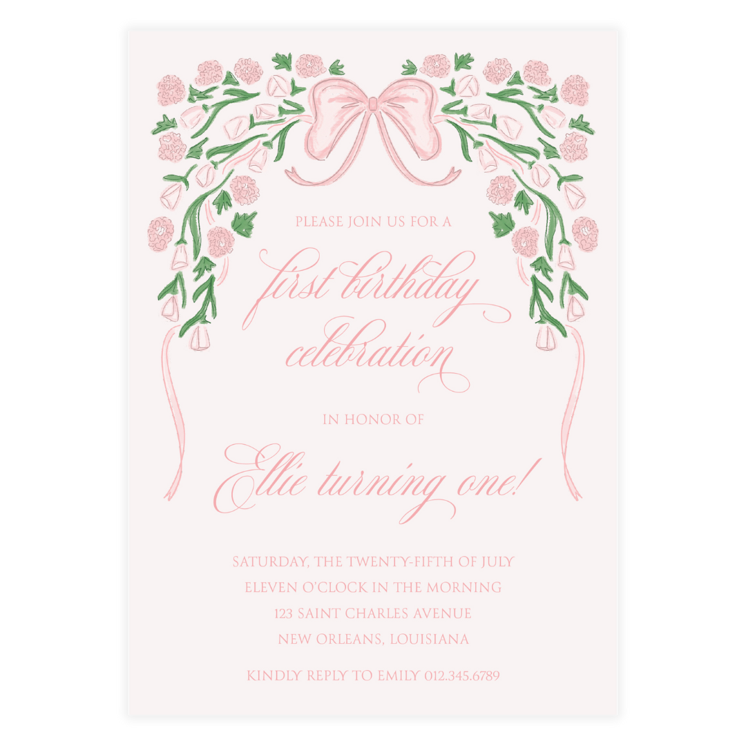 Margaret Pink Invitation