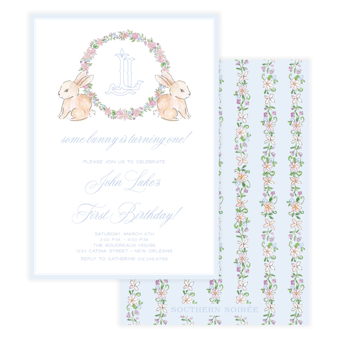 Spring has Sprung Blue Invitation