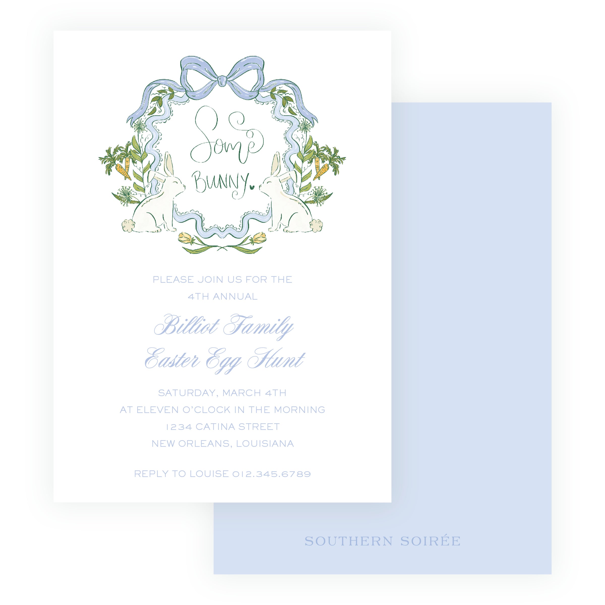 Some Bunny Blue Crest Invitation