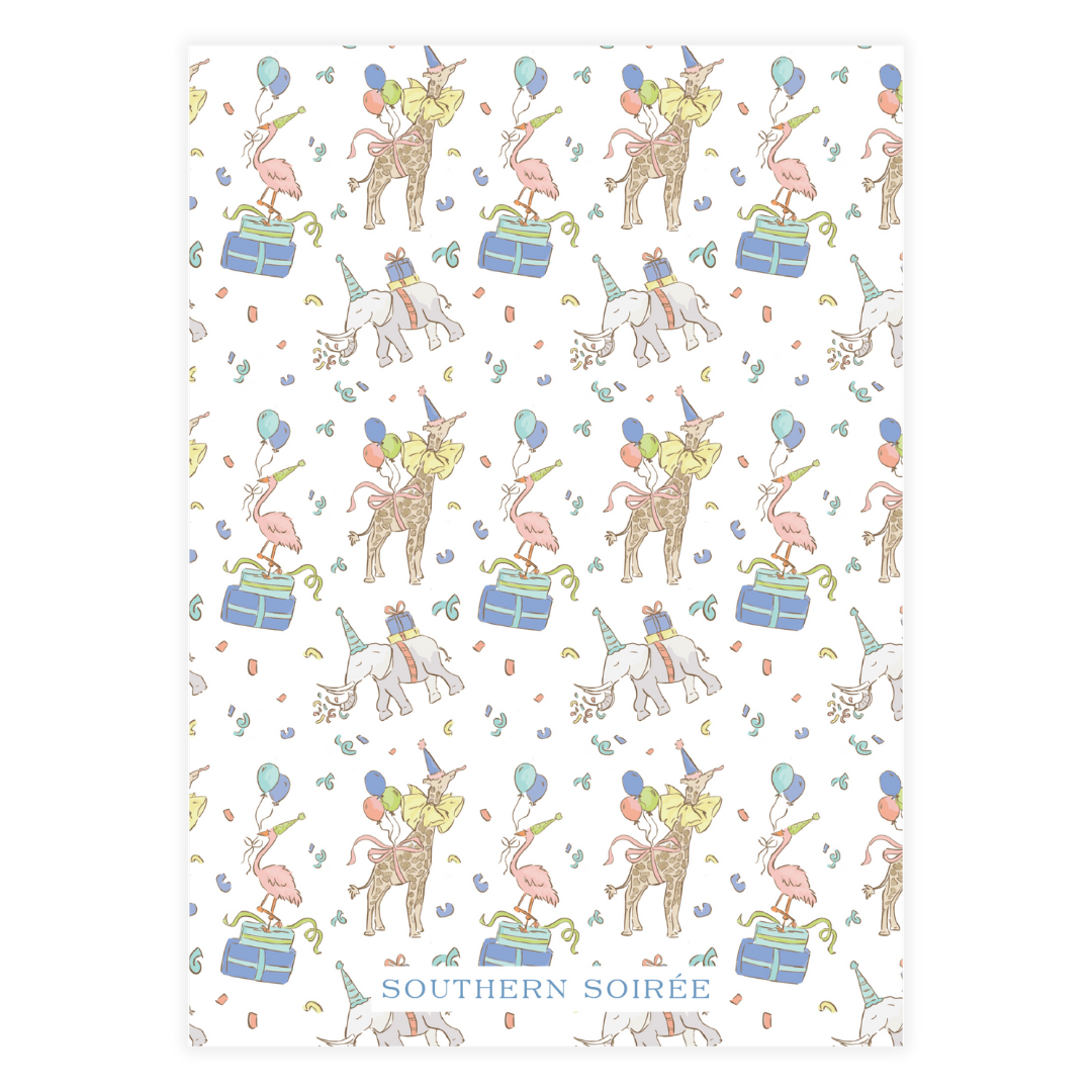 Blue Small Party Animals Invitation