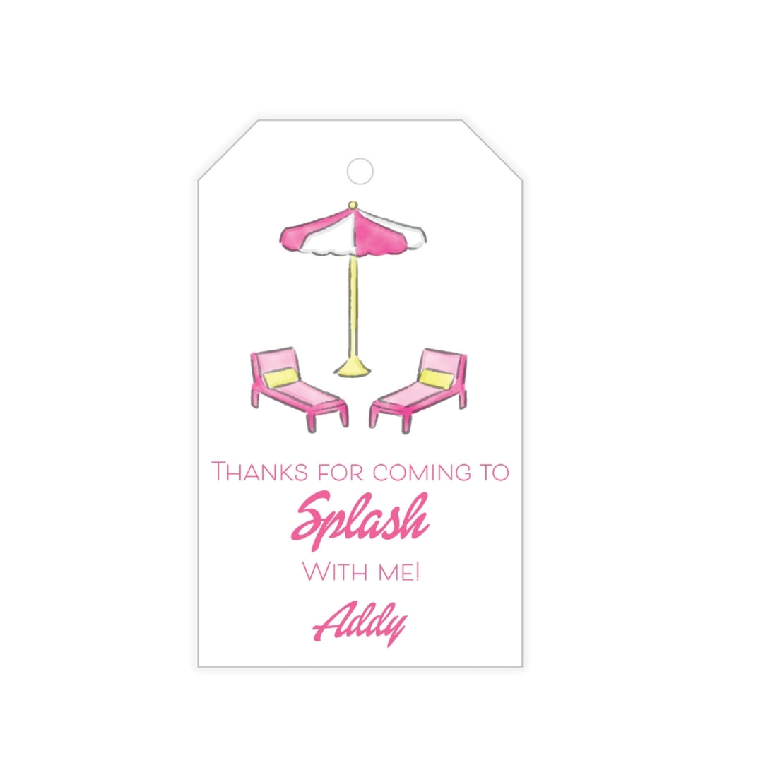 Dreamhouse Pool Party Favor Tag