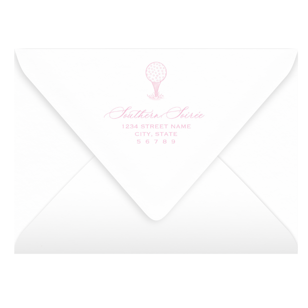 Golf Toile Pink Invitation