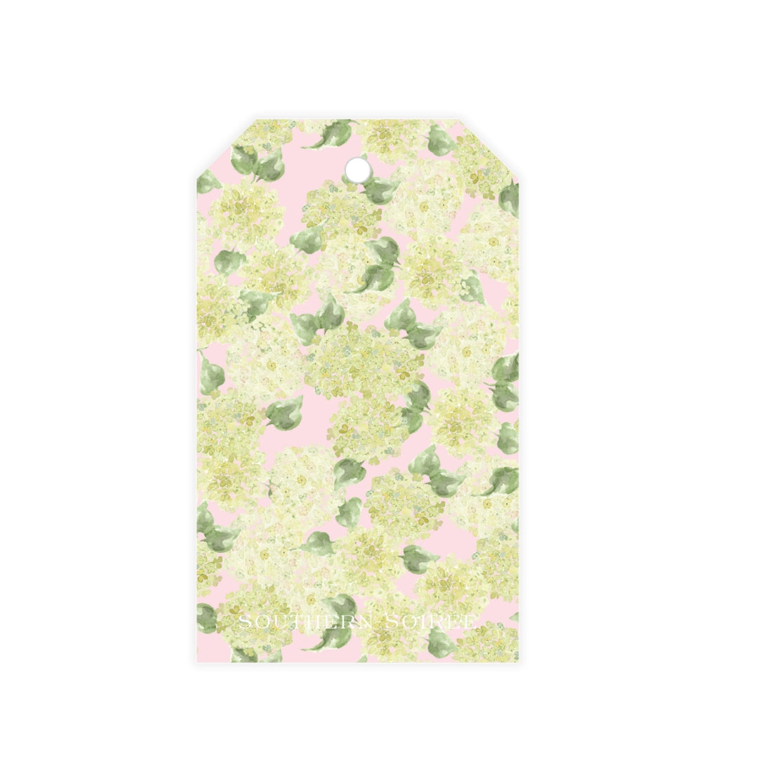 Pink Hydrangea Crest Gift Tag