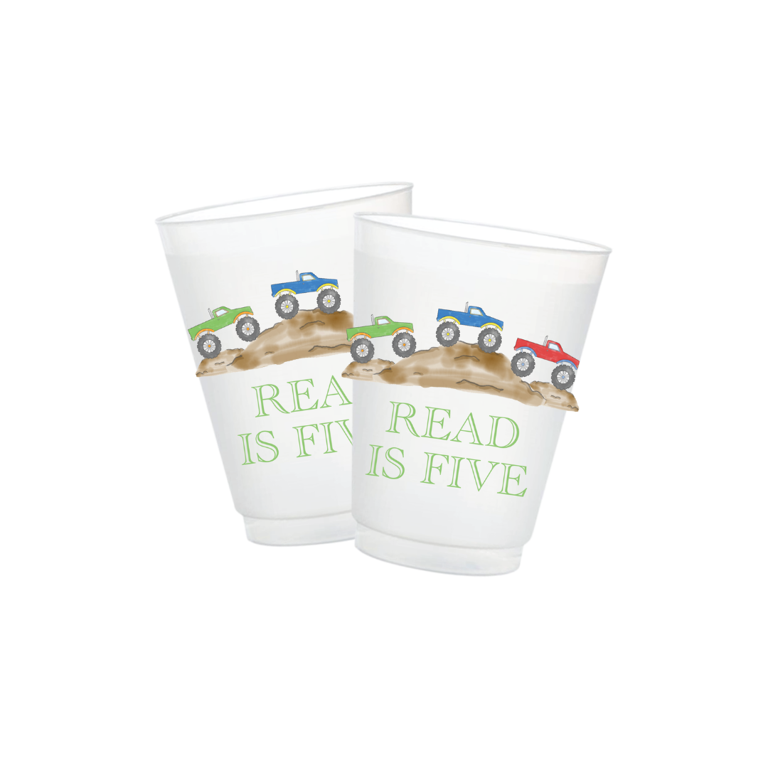Monster Truck Full Color Frosted Cups