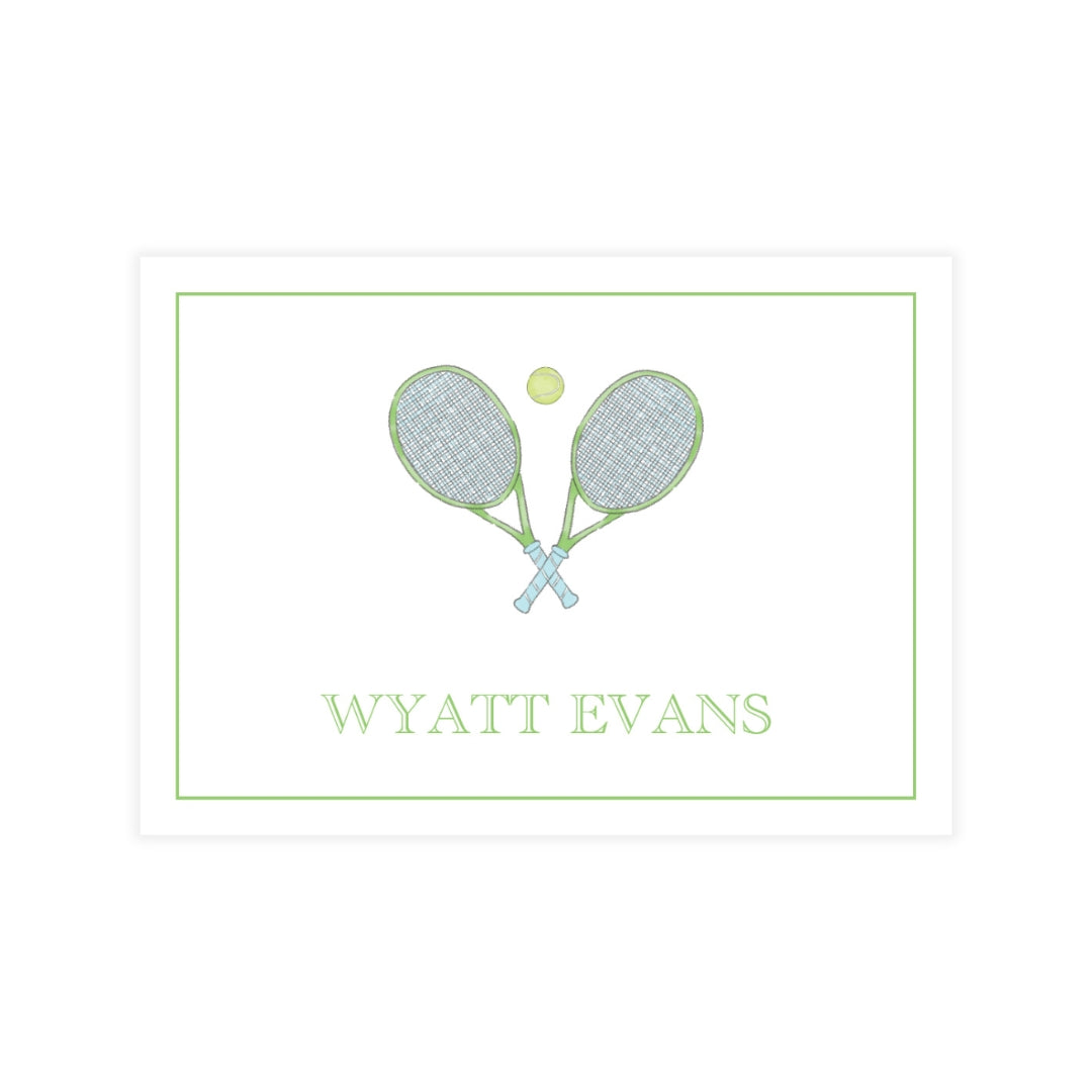 Watercolor Blue & Green Tennis Enclosure Card