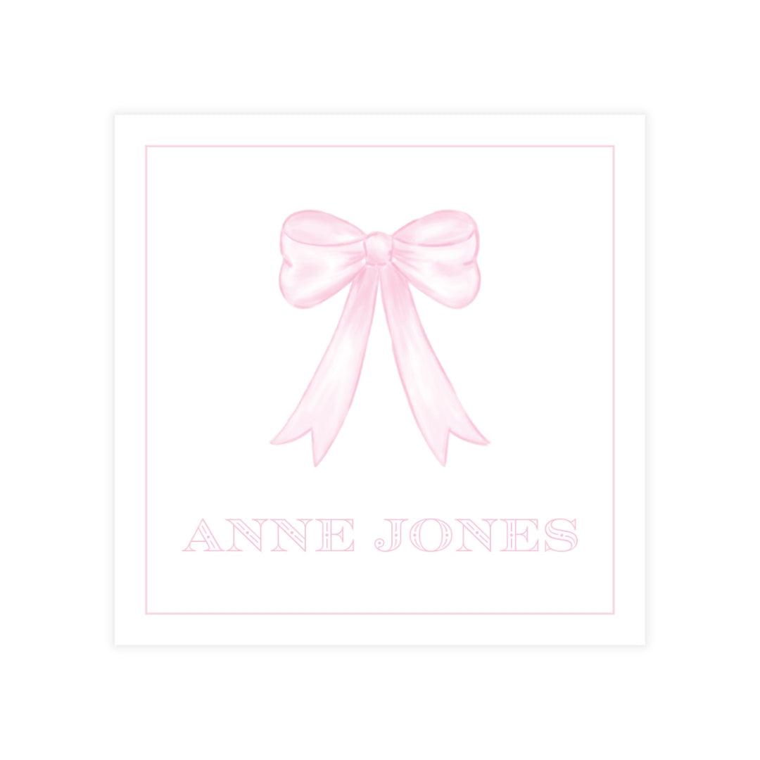 Pink Bow Square Enclosure Card
