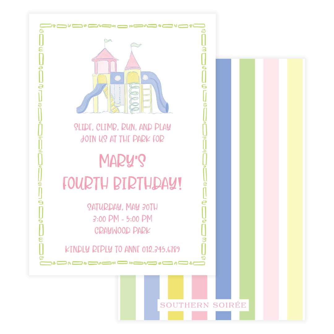 Party at the Park Pink Invitation