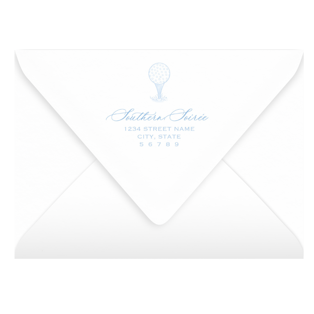 Golf Toile Blue Invitation