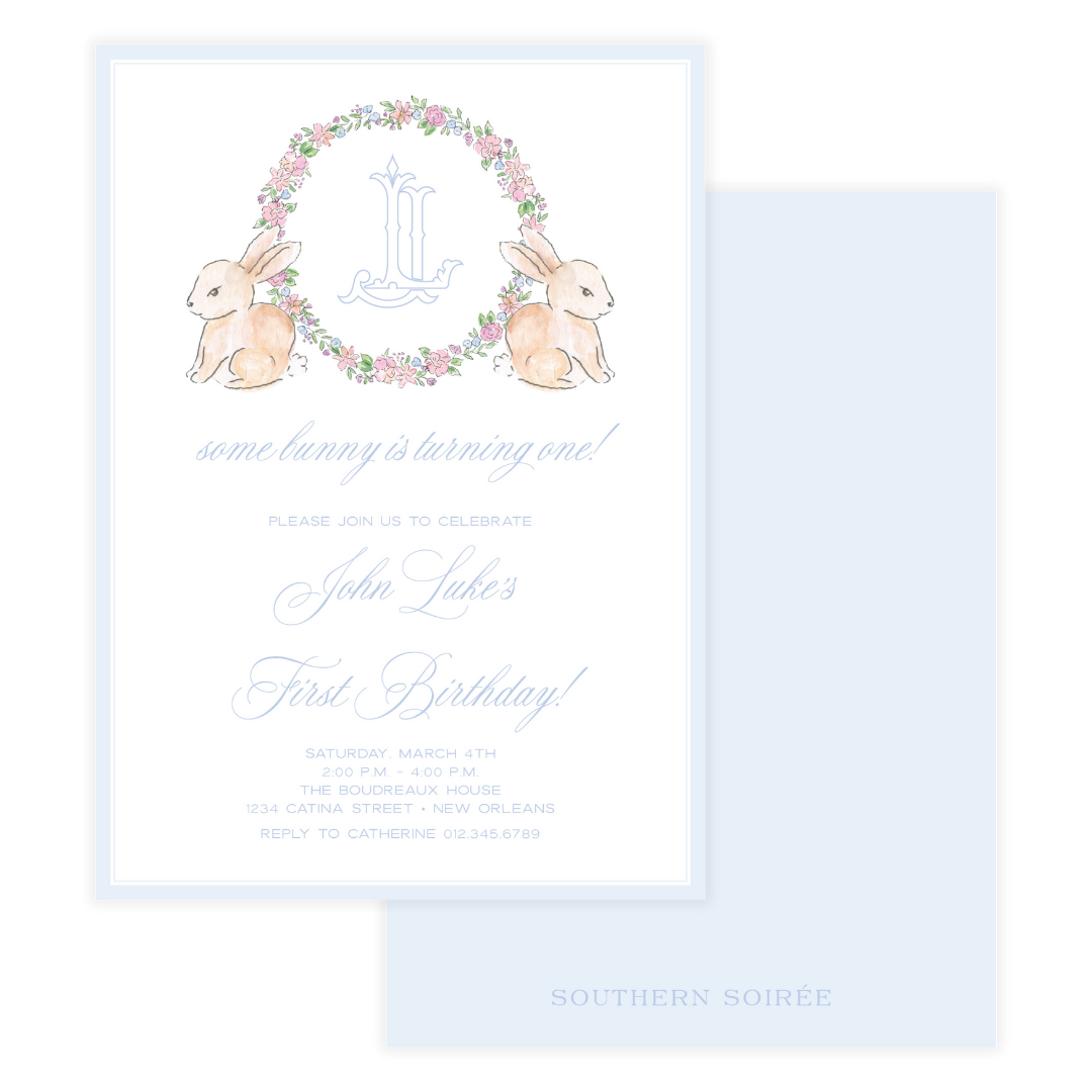 Spring has Sprung Blue Invitation