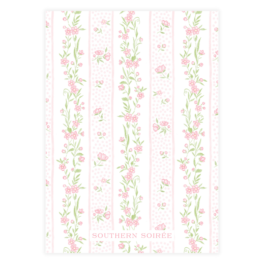 Pink Floral Vine Border Invitation