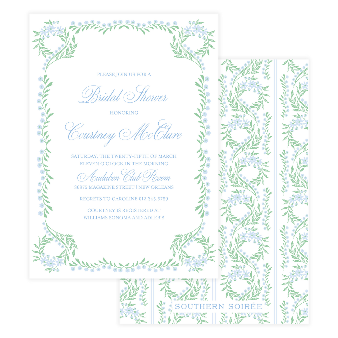 Chinoiserie Blue Block Invitation