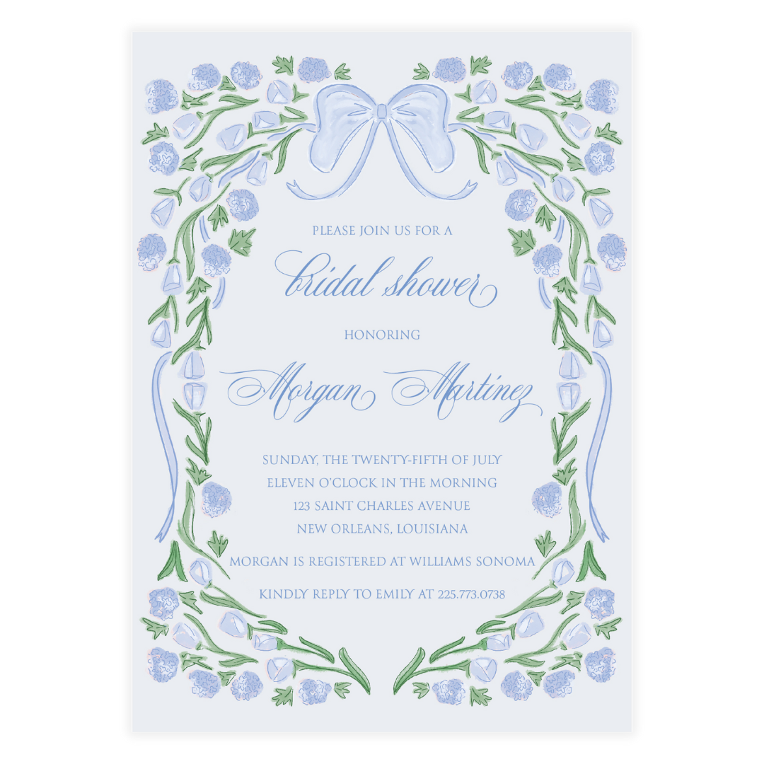 Margaret Blue Invitation