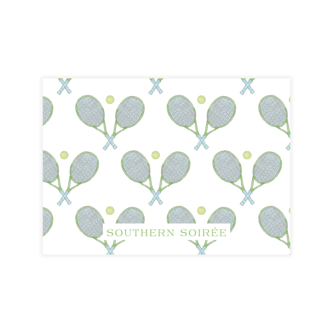 Watercolor Blue & Green Tennis Enclosure Card