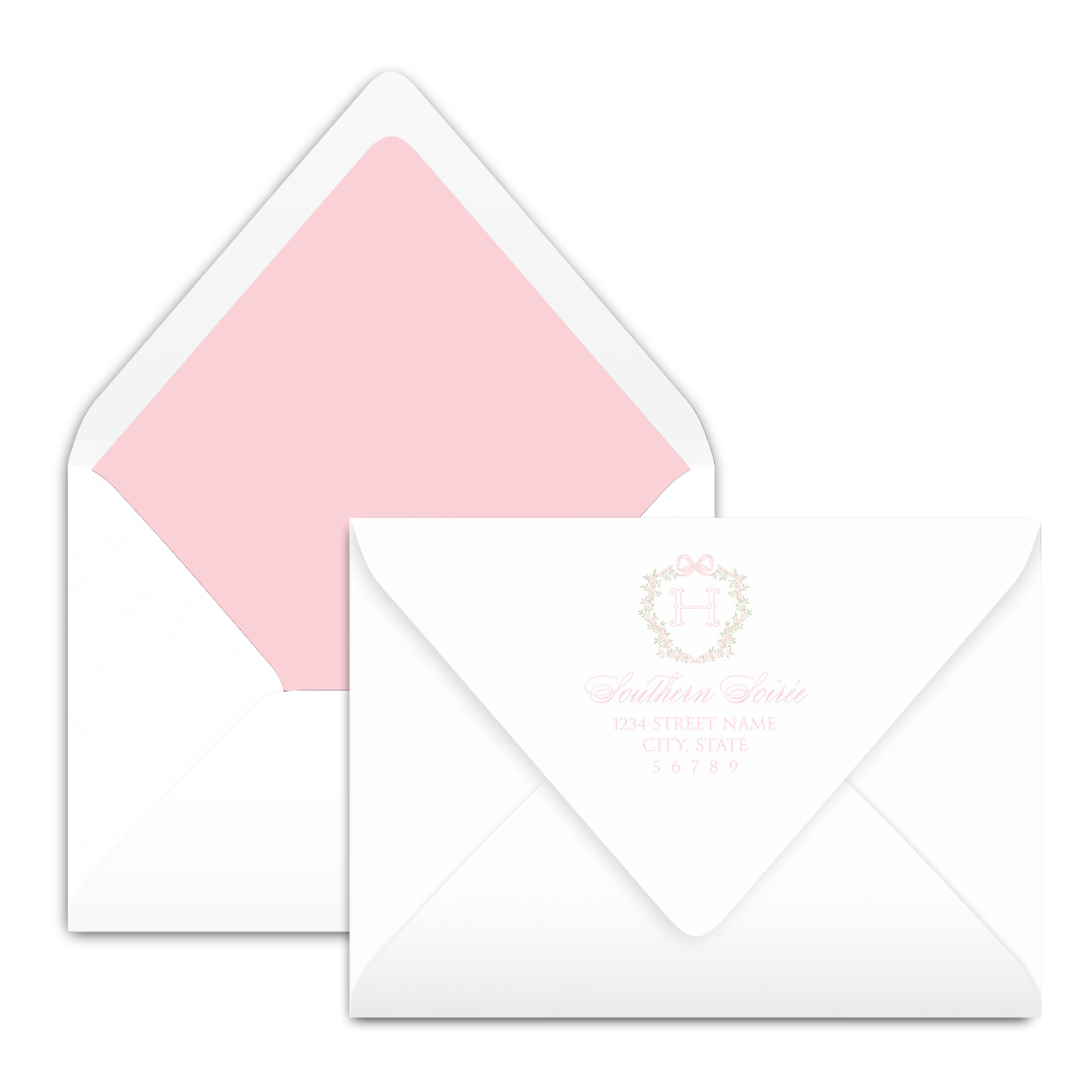 Pink Ribbon and Rose Crest Invitation