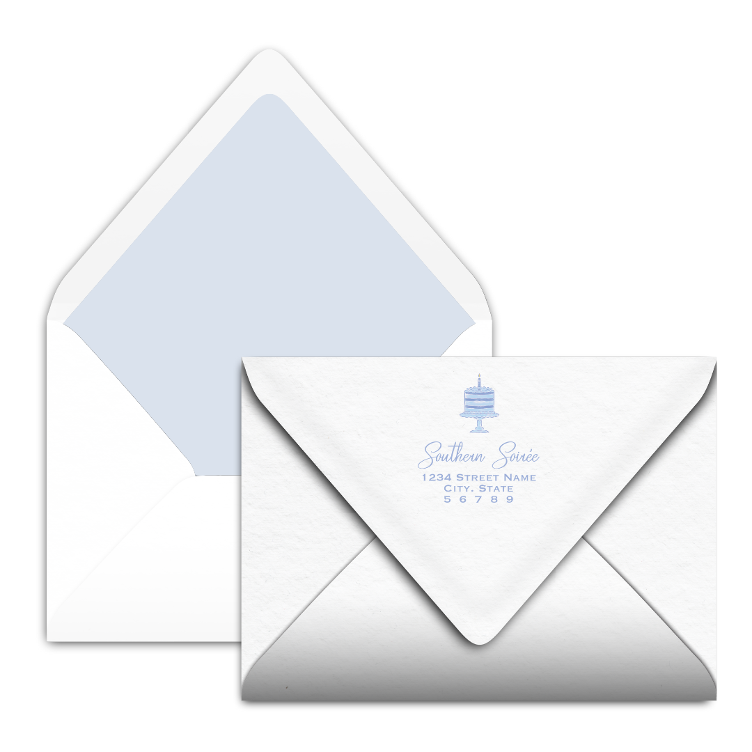 One Little Candle Blue Invitation