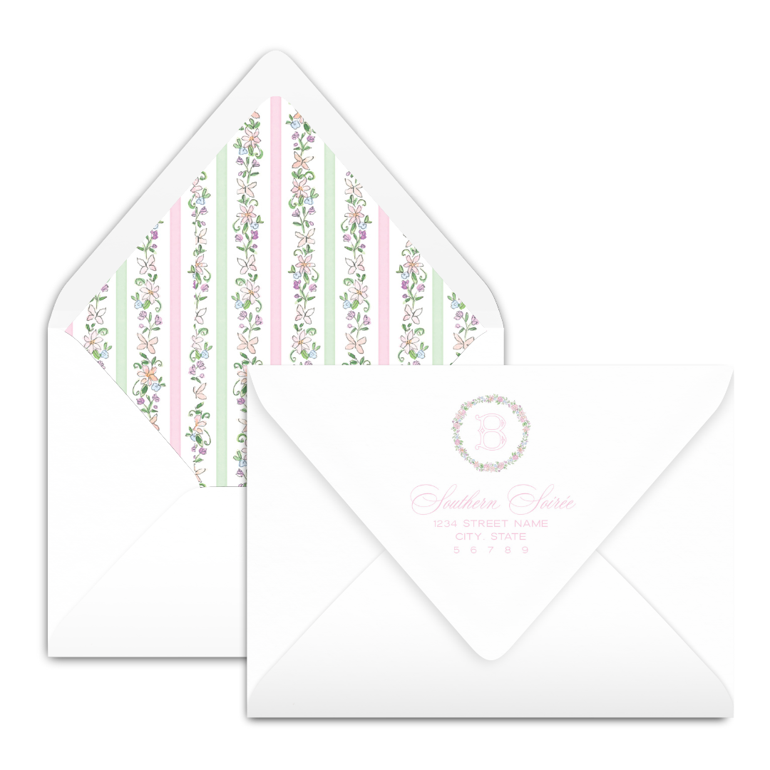 Spring has Sprung Pink and Green Invitation