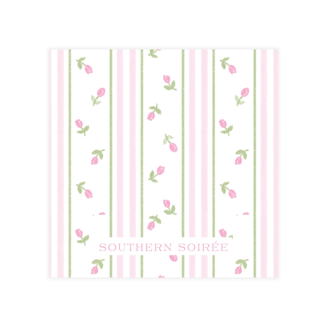 Pink Rosebud Stripe Enclosure Card
