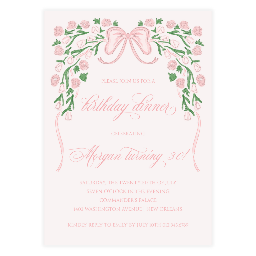 Margaret Pink Invitation