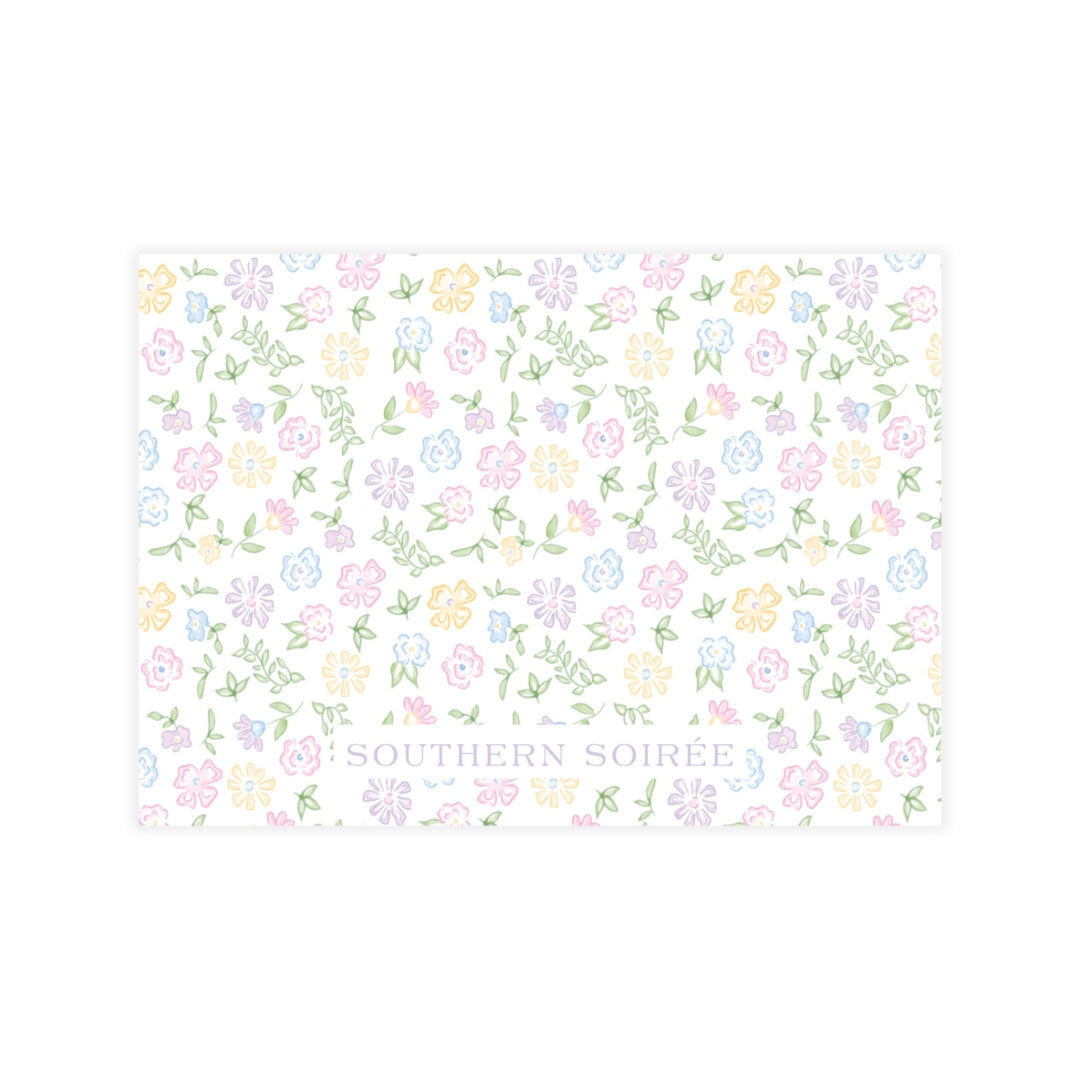 Ditsy Pastel Floral Wreath Enclosure Card