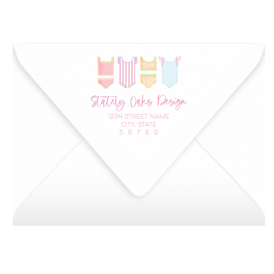 Girls’ Swimsuit Pool Party Birthday Invitation