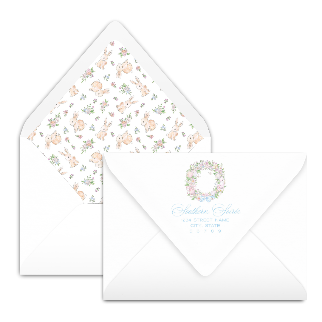Spring has Sprung Bunny Wreath Invitation (Copy)