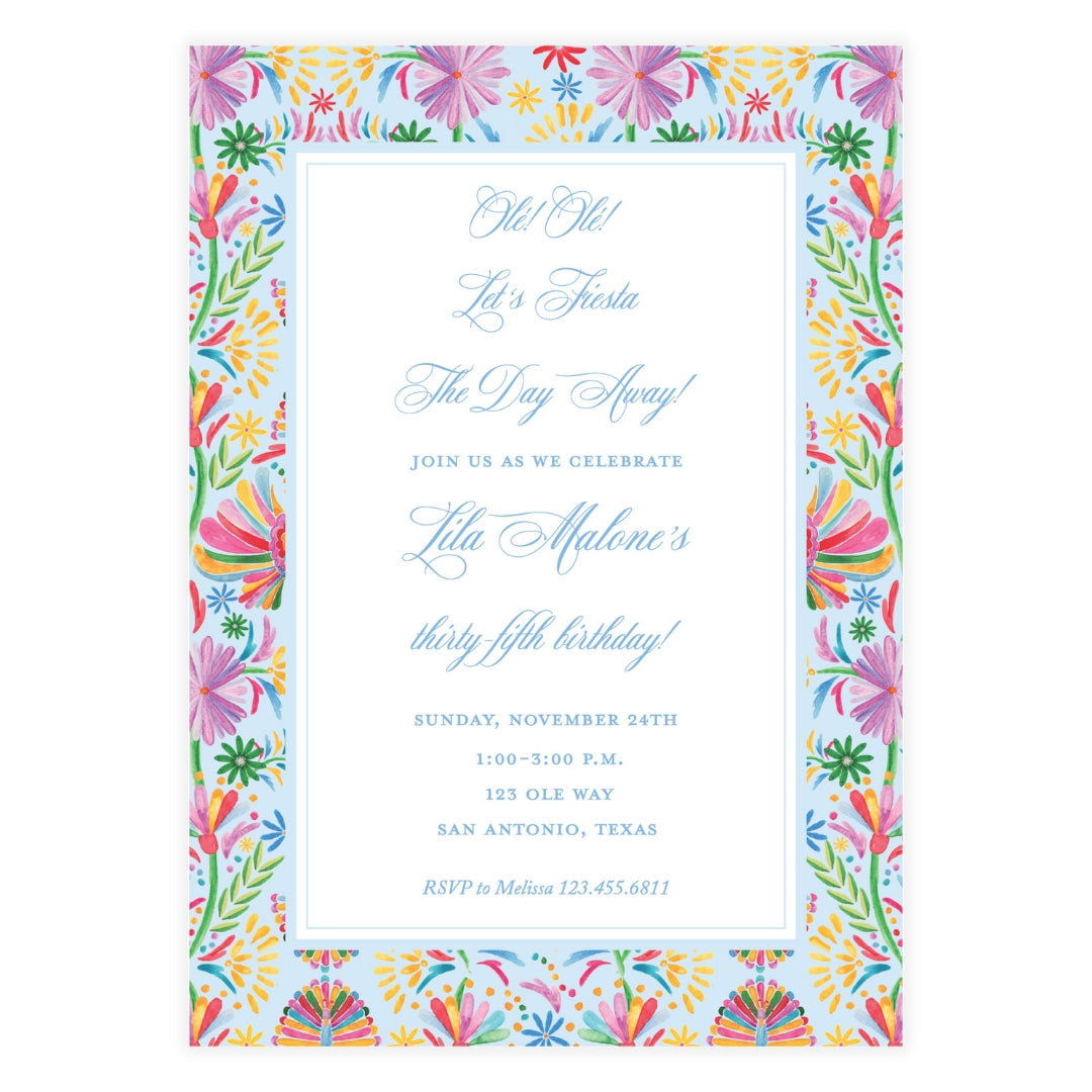 Olé Olé Fiesta Blue Invitation