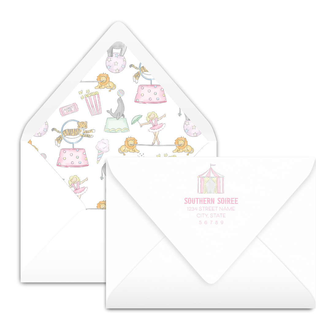 Pastel Circus Birthday Invitation