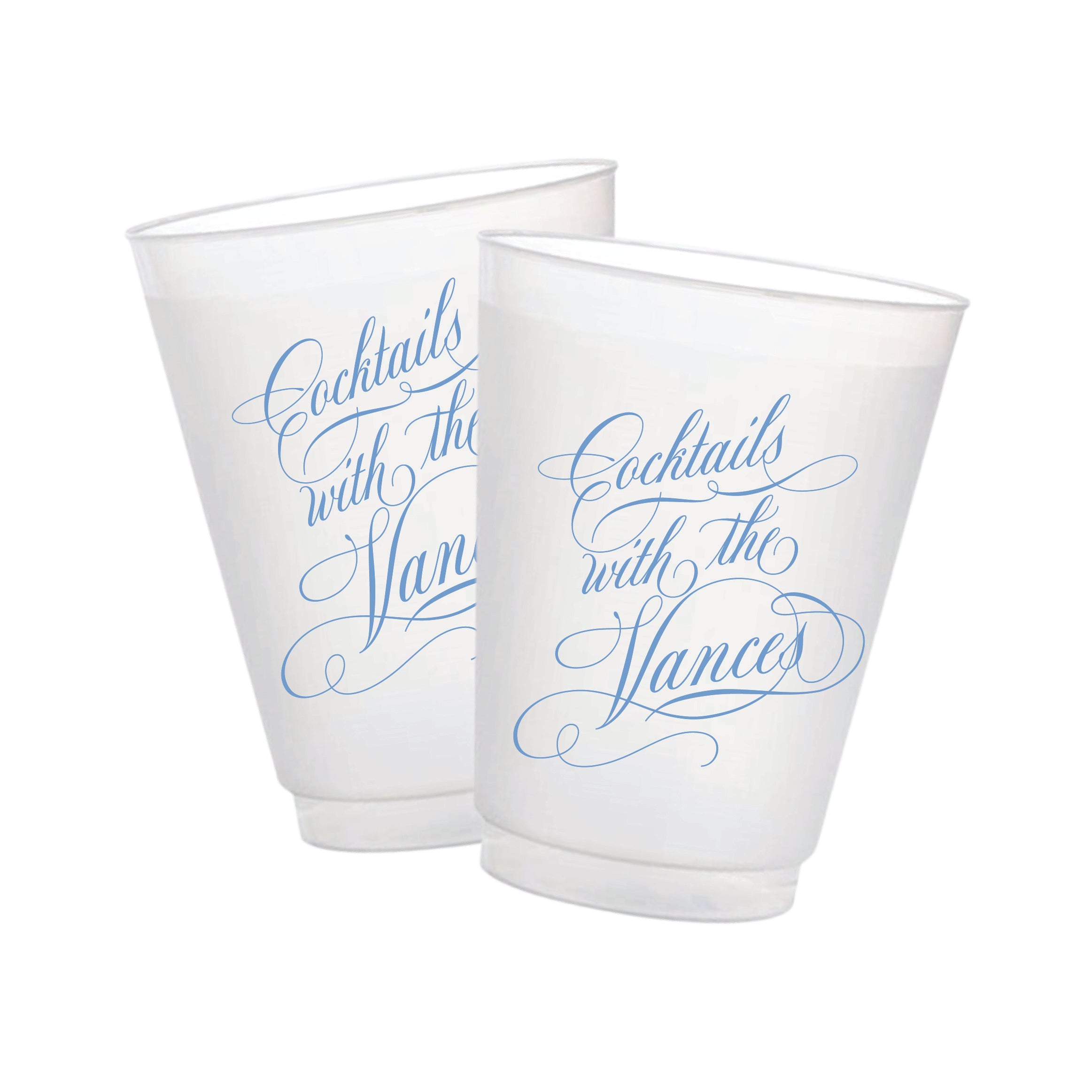 Personalized Family Name Frosted Cups | Cocktails With The