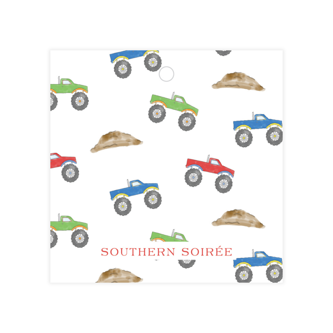 Monster Trucks Gift Tag Square