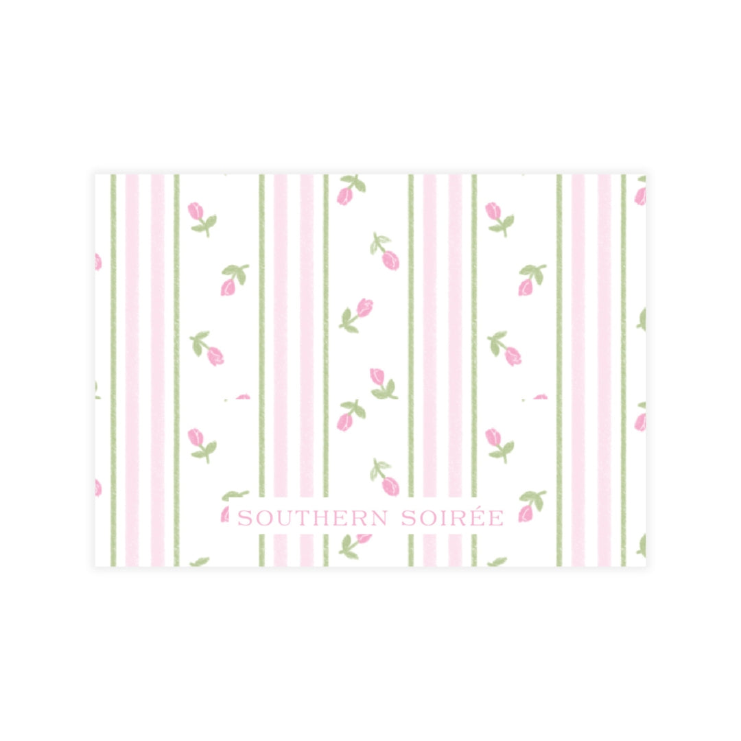 Pink Rosebud Stripe Enclosure Card