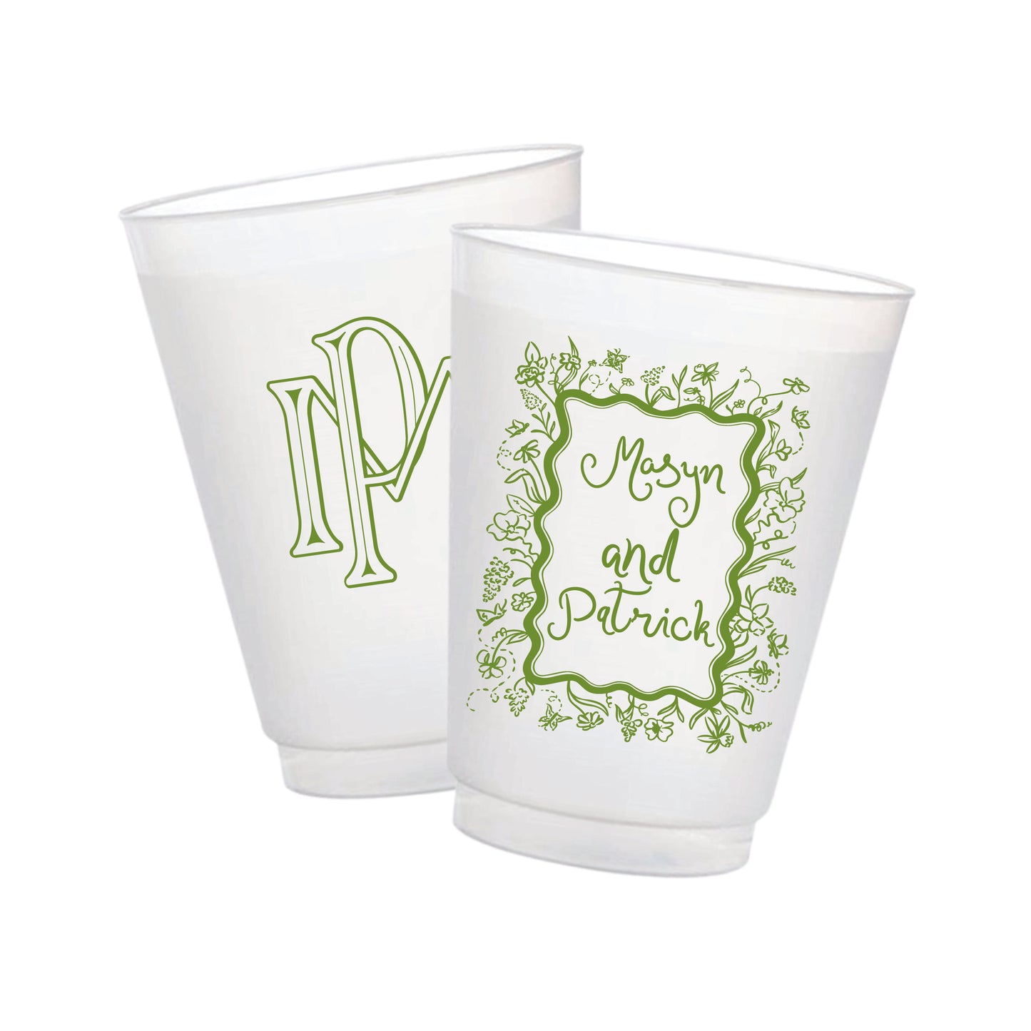 Flower Garden Frame Frosted Cups
