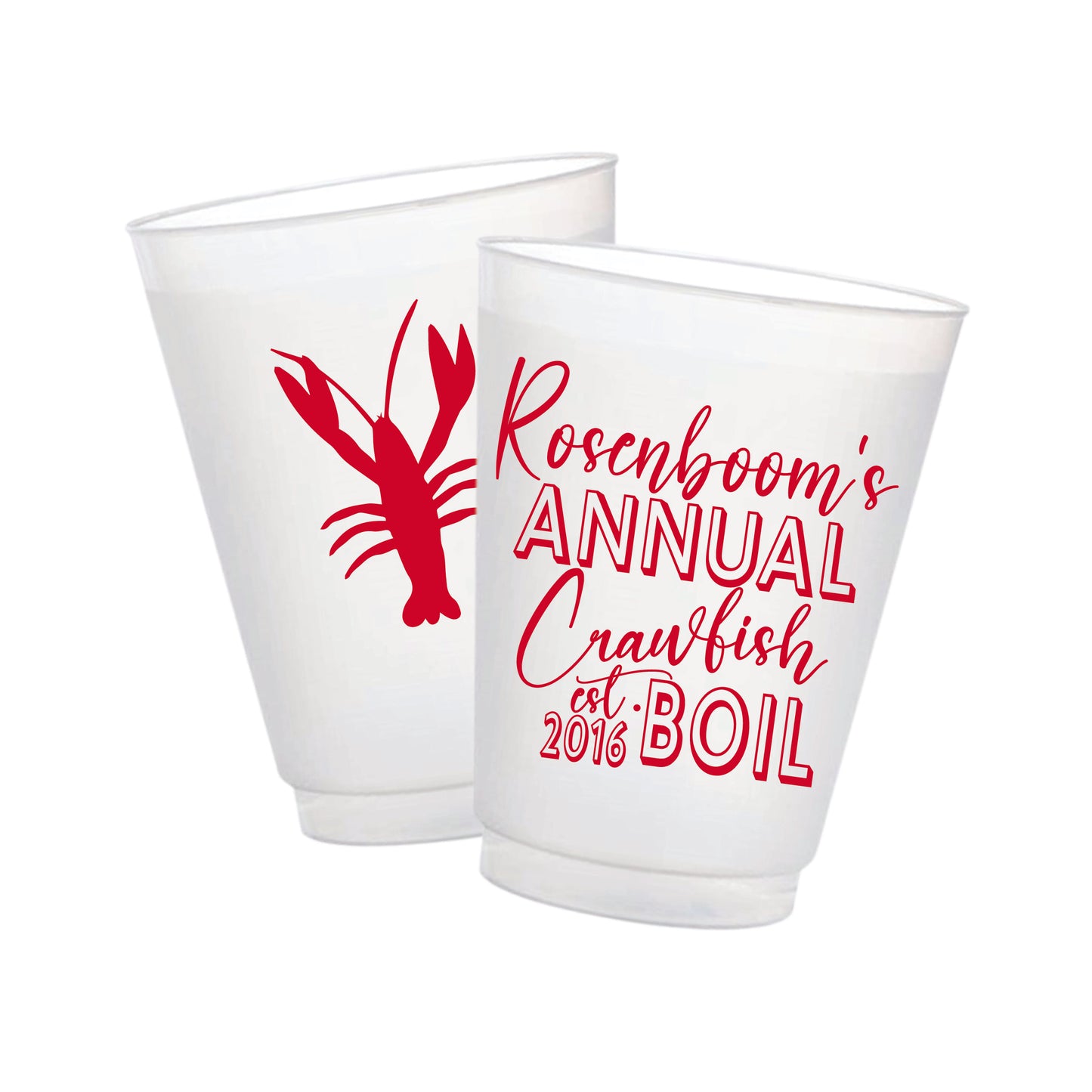 Annual Crawfish Boil Frosted Cups