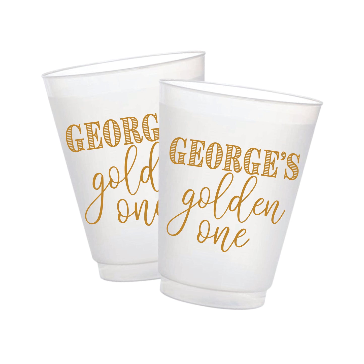 Golden First Birthday Frosted Cups