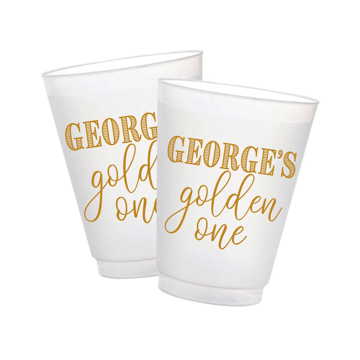 Golden First Birthday Frosted Cups