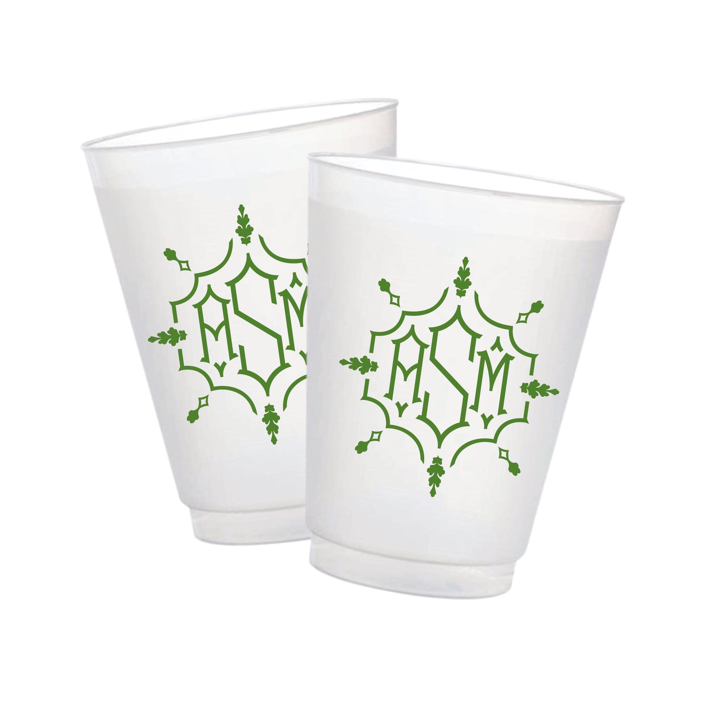 Bamboo Monogram Frosted Cups