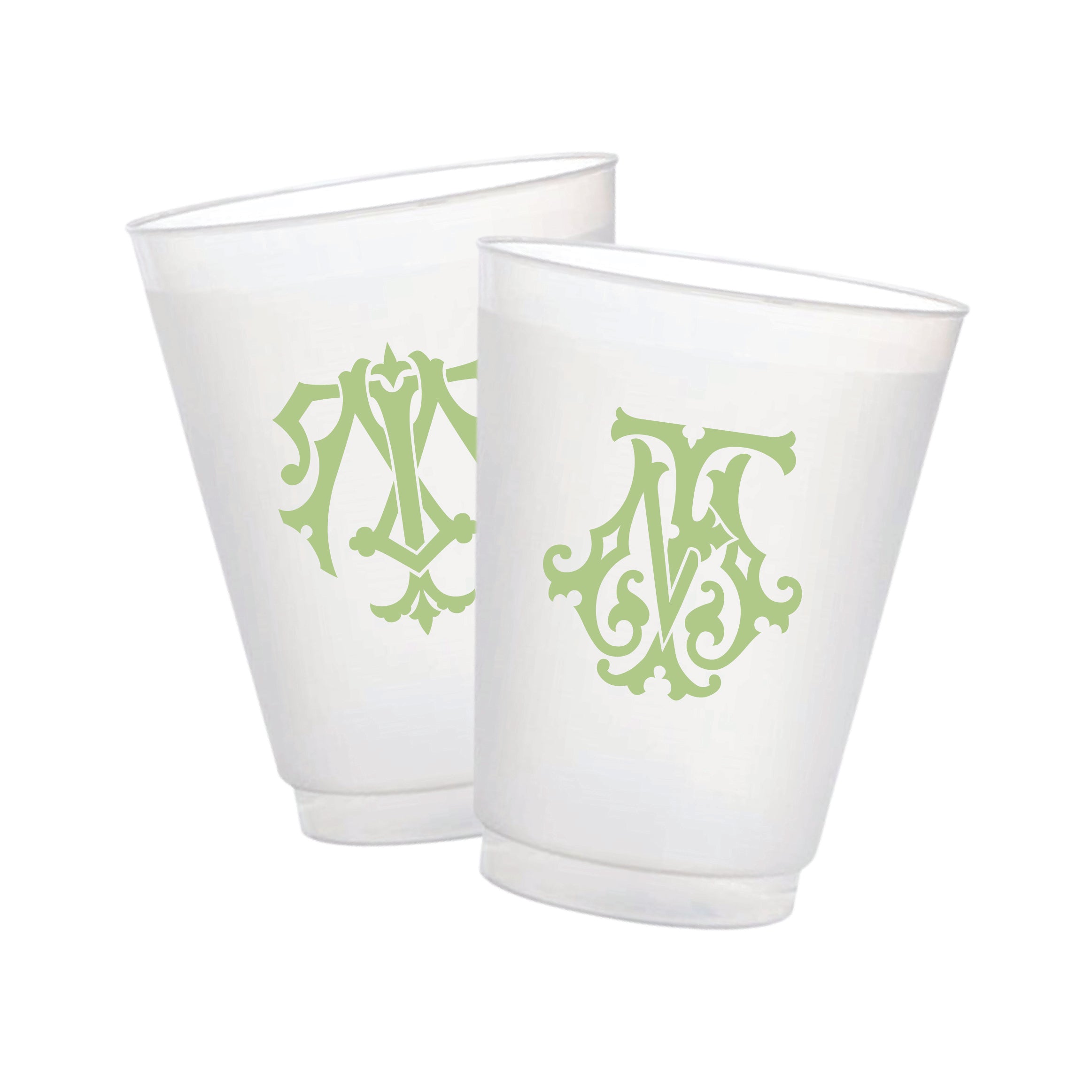 Chic Monogram Frosted Cups | Personalized Party Cups