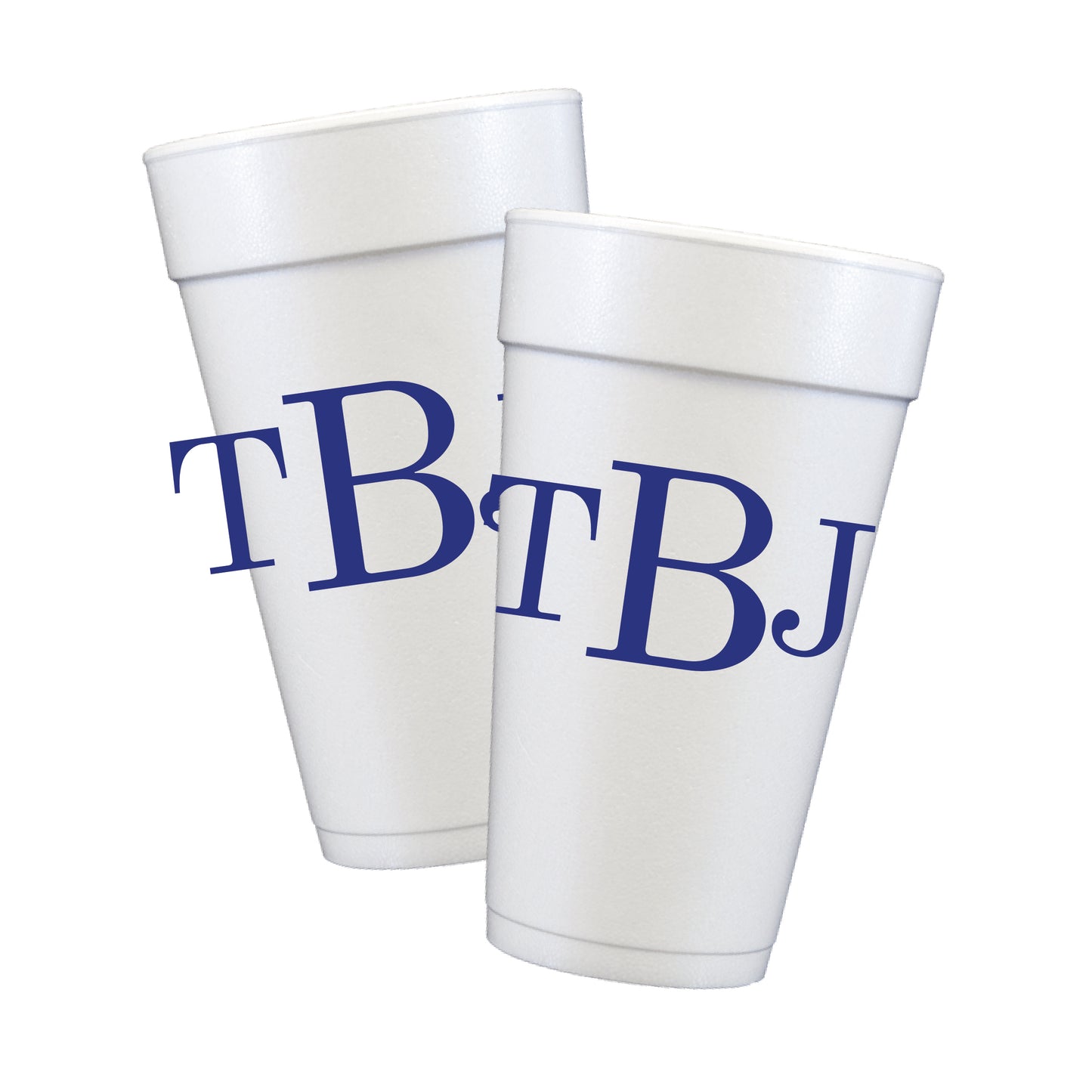 Block Font Monogram Styrofoam Cups
